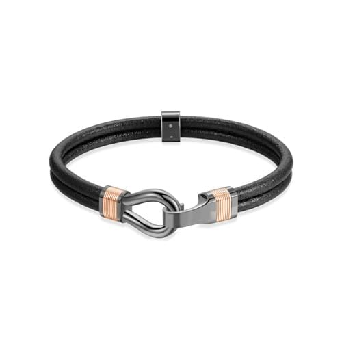 Bracciale Brosway uomo CLINT pelle acciaio pvd BIN14