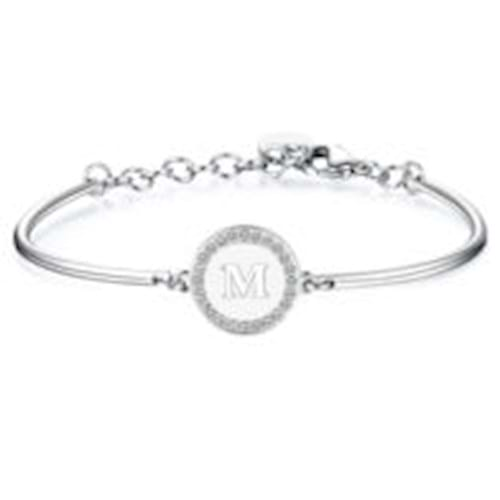 Bracciale Donna Borsway Chakra Lettera acciaio 316L e cristalli swarovski