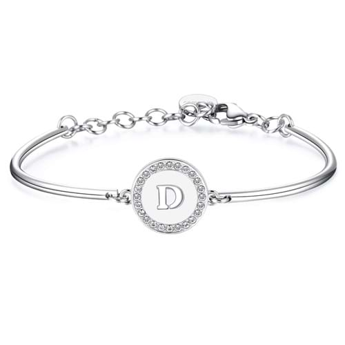 Bracciale Donna Borsway Chakra Lettera acciaio 316L e cristalli swarovski