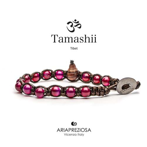 Bracciale Tamashii 6mm Tibet Shamballa Originale pietre naturali Agata Rossa BHS601-34