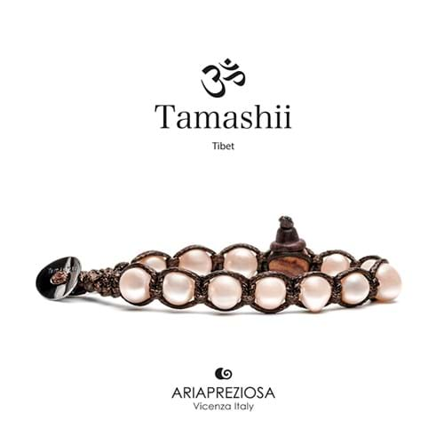 Bracciale Tamashii Tibet Shamballa pietre naturali Perla Marrone BHS900-192